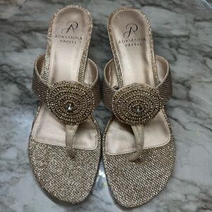 Glitter & Glam Golden Wedge Sandals by Andrea Papell - Size 8.5